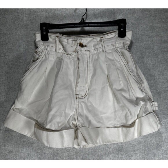 Artist & Art High Elastic Cinch Waisted White Shorts Women’s Size Small Y2K - Picture 1 of 8